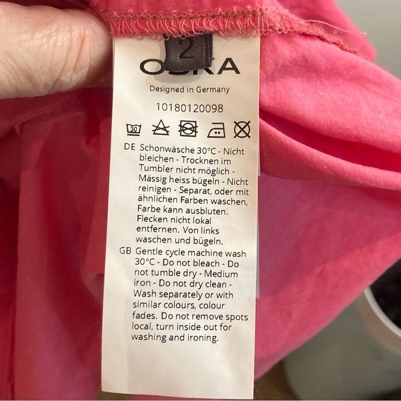 OSKA Sz 2 (Sz 8/10) Hot Pink Pocket Funnel Neck Oversized Buttoned Dress - Picture 7 of 14